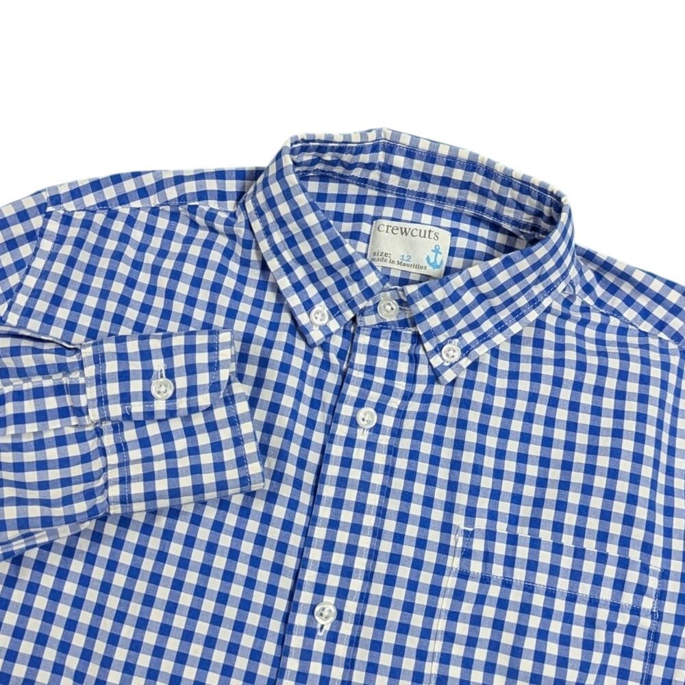 J.Crew Crewcuts Button down shirt Blue and white gingham size 12